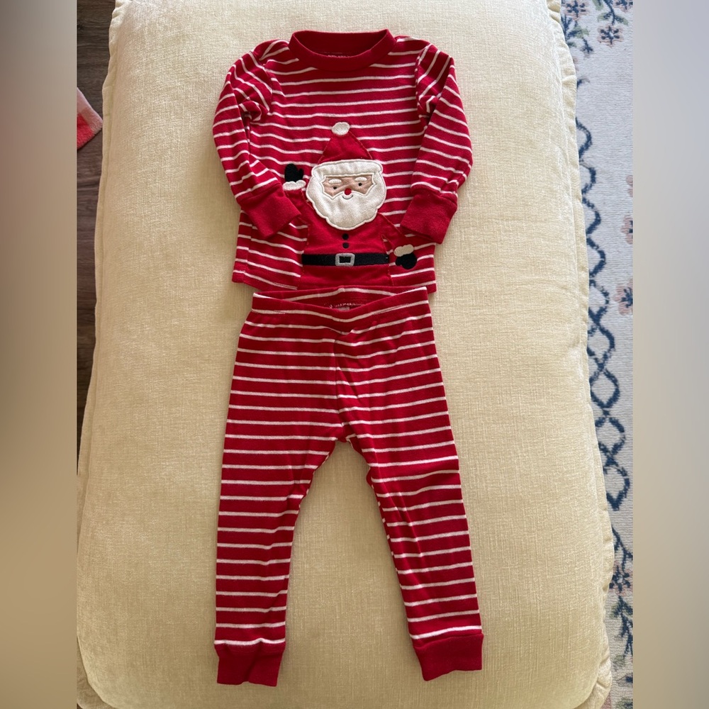 Carter's Red and White Striped Santa Pajama Set